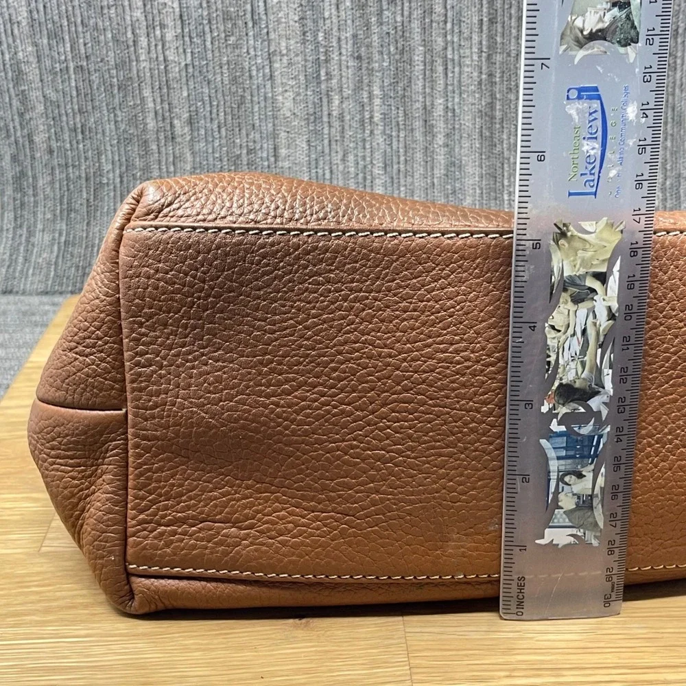 Dooney & Bourke Flynn Tote Bag Women Medium Brown Pebbled Leather Shoulder Purse